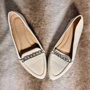 Elegant White Chain Loafers